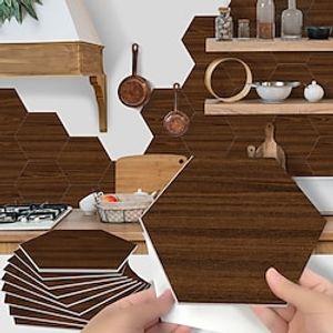 10PCS Hexagonal Wall Stickers Removable Pvc Self-adhesiveliving Room Kitchen Bathroom Wall Decoration Foam Thickened Waterproof Wear-resistant Lightinthebox
