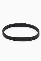 SAINT LAURENT ID Plaque Bracelet in Smooth Leather SAINT LAURENT ID Plaque Bracelet in Smooth Leather