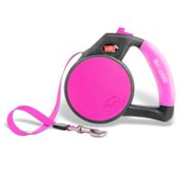 Wigzi Retractable Tape Gel Handle Leash Pink Large (Pack of 2)