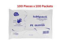 Hotpack Plastic Pe Gloves 100 Pieces - LDGLOVES