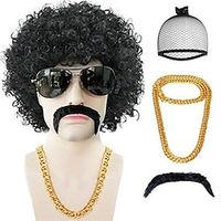 Afro Wig Men 80S Costumes For Men 70S Wigs For Men 70S Outfits For Men Afro Wigs 70'S Disco Wig For HalloweenShort Black Wigs For Disco Outfits Men Boys Party Curly Wig Men Rocker Lightinthebox - thumbnail
