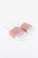 Womens Shovel Flats Slides  White/Pink - thumbnail