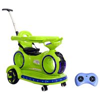 Megastar Ride On 6V Flying Saucer Car With Pull Handle & Dish Pad - Green (UAE Delivery Only)