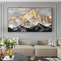 Handmade Landscape Wall Art Gold Mountains 3D Heavy Textured Oil Painting Modern Abstract Artwork Canvas Pictures Home Decor No Frame Lightinthebox