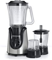 Black+Decker Glass Blender 600W, Black/Silver - Bx600G-B5