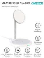 Choetech 2-in-1 Magnetic Wireless Charging Stand-(White)-(T575-f-101ccgy)