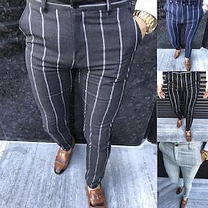 Men's Trousers Chinos Jogger Pants Pocket Print Stripe Comfort Outdoor Daily Going out Streetwear Stylish Black Navy Blue Micro-elastic Lightinthebox