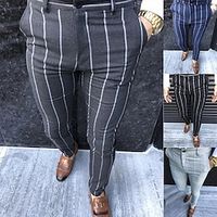Men's Trousers Chinos Jogger Pants Pocket Print Stripe Comfort Outdoor Daily Going out Streetwear Stylish Black Navy Blue Micro-elastic Lightinthebox - thumbnail