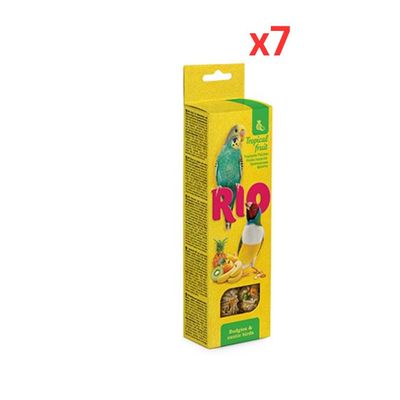 RIO Sticks For Budgies And Exotic Birds With Tropical Fruit 2x40g (Pack Of 7)
