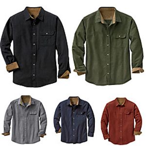 Men's Buck Camp Flannel Shirt Jacket Long Sleeve Button Down Shirt Work Shirt Work Utility Casual Button Down Shirt Lightinthebox