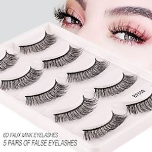 Eyelash Extensions 10 pcs Waterproof Professional Level Simple Lifted lashes Natural Soft Fiber Wedding Party Work Full Strip Lashes Crisscross Natural Long - Makeup Daily Makeup Halloween Makeup miniinthebox