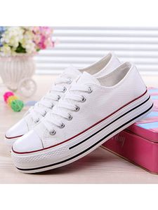 Plain Flat Criss Cross Round Toe Casual Sport Sneakers