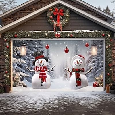 Christmas Outdoor Garage Door Cover Snowman Xmas Door Banner Party Large Door Mural Christmas Backdrop Decoration for Holiday Home Wall Decorations miniinthebox Christmas Outdoor Garage Door Cover Snowman Xmas Door Banner Party Large Door Mural Christmas Backdrop Decoration for Holiday Home Wall Decorations miniinthebox