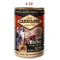 Carnilove Lamb & Wild Boar For Adult Dogs (Wet Food Cans) 400g (Pack Of 12)