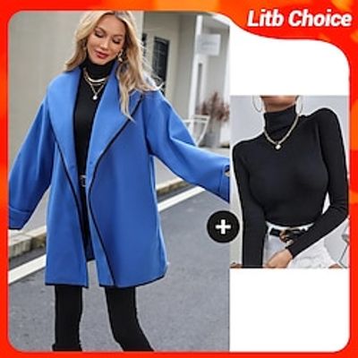 Women's Pea Coat Sweater Set Warm Overcoat Pullover Jumper Outfit Comtemporary Stylish Casual Jacket Long Sleeve Oversize miniinthebox Women's Pea Coat Sweater Set Warm Overcoat Pullover Jumper Outfit Comtemporary Stylish Casual Jacket Long Sleeve Oversize miniinthebox