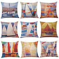 Oil Painting Style Double Side Cushion Cover 9PC Soft Decorative Square Throw Pillow Cover Cushion Case Pillowcase for Bedroom Livingroom Superior Quality Machine Washable Indoor Cushion for Sofa Couch Bed Chair miniinthebox - thumbnail