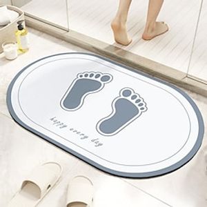 Silicone Bathroom Rug, Soft Bath Rug, Absorbent Foot Printed Non-Slip Two-Toned Bath  Shower Mat, Home Decor Lightinthebox