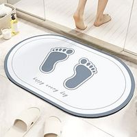 Silicone Bathroom Rug, Soft Bath Rug, Absorbent Foot Printed Non-Slip Two-Toned Bath  Shower Mat, Home Decor Lightinthebox - thumbnail