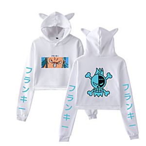 Inspired by One Piece Franky Crop Top Hoodie Anime Polyster Print Cat Ear Harajuku Graphic Crop Top For Women's Lightinthebox
