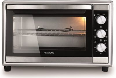 Kenwood 56L Oven Toaster Grill Large Capacity Double Glass Door Multifunctional With Rotisserie And Convection Function For Grilling, Silver, Stainless Steal, MOM56.000SS