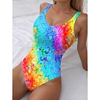 Women's Swimwear One Piece Swimsuit Tropical Beach Wear Summer Lightinthebox - thumbnail