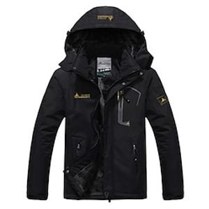 Men's Winter Coat Fleece Jacket Outdoor Jacket Rain Jacket Windbreaker Durable Casual  Daily Daily Wear Vacation To-Go Zipper Hooded Warm Ups Outdoor Comfort Jacket Outerwear Color Block Pocket Lightinthebox