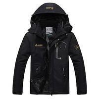 Men's Winter Coat Fleece Jacket Outdoor Jacket Rain Jacket Windbreaker Durable Casual  Daily Daily Wear Vacation To-Go Zipper Hooded Warm Ups Outdoor Comfort Jacket Outerwear Color Block Pocket Lightinthebox - thumbnail