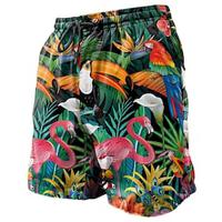 Flamingo Print Men's Shorts Summer Hawaiian Shorts Swim Trunks Drawstring with Mesh lining Elastic Waist Holiday Beach Clothing Lightinthebox