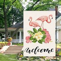 Flamingo Tropical Animal Garden Flag 12x18Inch Outdoor Decorations Welcome Garden Patio Flag Yard Flag Double Sided Holiday Outdoor Flags 1pc Lightinthebox - thumbnail