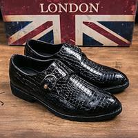 Men's Loafers Slip-Ons Dress Shoes Monk Shoes Vintage Business British Gentleman Wedding Office Career Party Evening PU Leather Buckle Black Red Blue Summer Lightinthebox