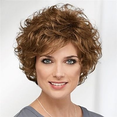 Synthetic Wig Curly With Bangs Machine Made Wig Short A1 A2 A3 A4 A5 Synthetic Hair Women's Soft Fashion Easy to Carry Blonde Brown Dark Brown miniinthebox
