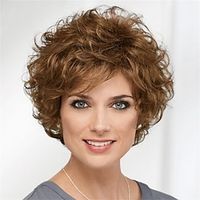 Synthetic Wig Curly With Bangs Machine Made Wig Short A1 A2 A3 A4 A5 Synthetic Hair Women's Soft Fashion Easy to Carry Blonde Brown Dark Brown miniinthebox