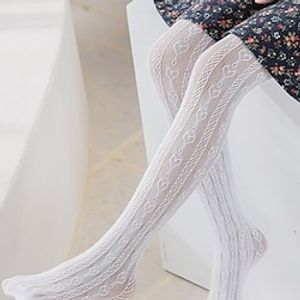 Kids Girls' Tights White Black Gray Print Color Block Mesh Spring Summer Cute Casual 3-10 Years Lightinthebox