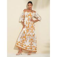 Boho Floral Print Maxi Dress Lightinthebox