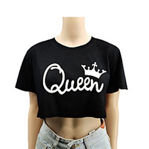 Women's Crop Top Tee  T-shirt Crop Top Crew Neck Letter Printed Sport Athleisure T Shirt Top Short Sleeves Breathable Soft Comfortable Everyday Use Street Casual Daily Outdoor Lightinthebox