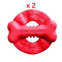 Miss Bear TPR Bone Round Dog Chew Toy - Medium Dogs (Pack Of 2)