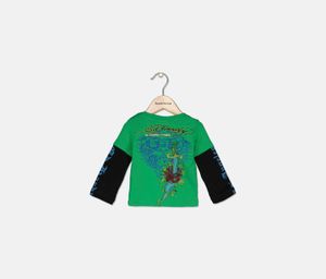 Baby Boys Graphic Tops  Green Combo