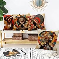 African Women Ethnic Decorative Toss Pillows Cover 1PC Soft Square Cushion Case Pillowcase for Bedroom Livingroom Sofa Couch Chair miniinthebox