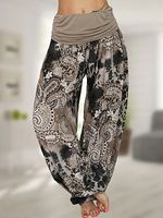 Multicolor Digital Print Long Casual Harem Pants