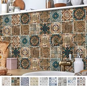 24/48pcs Waterproof Creative Industrial Style Kitchen Bathroom Living Room Self-adhesive Wall Stickers Waterproof Tile Stickers miniinthebox