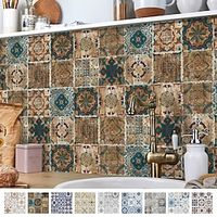 24/48pcs Waterproof Creative Industrial Style Kitchen Bathroom Living Room Self-adhesive Wall Stickers Waterproof Tile Stickers miniinthebox - thumbnail