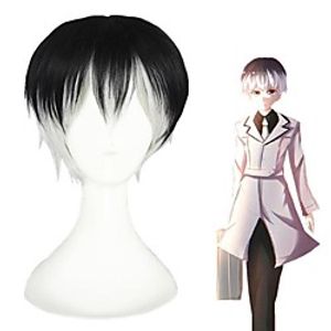 Tokyo Ghoul Sasaki Haise Cosplay Wigs Women's Layered Haircut 8 inch Heat Resistant Fiber Curly Black Teen Adults' Anime Wig miniinthebox