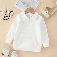 Kids Boys' Sweatshirt Long Sleeve White Black Gray Solid Color Indoor Outdoor Active Daily 3-6 Y Lightinthebox - thumbnail
