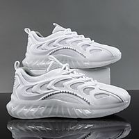 Men's Trainers Athletic Shoes Sporty Daily Walking Shoes Mesh PU Breathable Non-slipping Wear Proof White  Blue Black Light Grey Spring Summer Lightinthebox - thumbnail