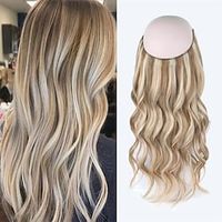 Remy Hair Extensions Real Silky Straight Human Hair One Hairpiece with Invisible Fish Line Highlight Color Ash Blonde to Platinum Blonde P8/60# For Daily Party miniinthebox - thumbnail