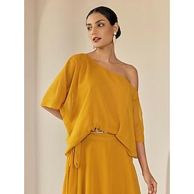 Chiffon Backless Knotted One Shoulder Elegant Blouse