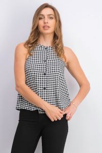 Womens Checkered Tops  Black/White