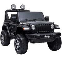 Megastar Electric Ride On 12V Licensed Wrangler Jeep For Kids, Black - MKSX2025- Black (UAE Delivery Only)