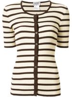 Chanel Pre-Owned 1998 striped buttoned knitted top - White - thumbnail