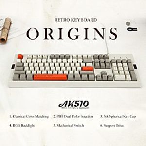 AJAZZ Ak510 USB Wired Mechanical Keyboard Cherry MX Switches Gaming Mechanical 104 pcs Keys miniinthebox